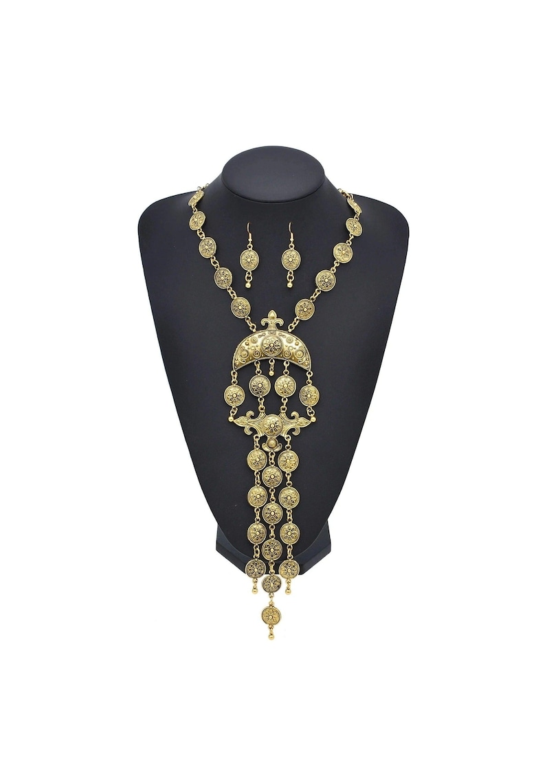 Set colier si cercei - auriu - stil hippie - Olise C12 Set colier si cercei - auriu - stil hippie - Olise C12