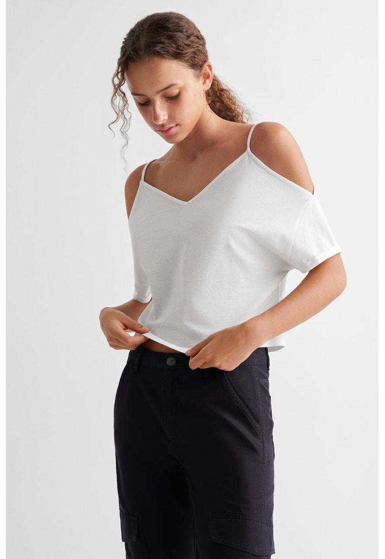 Tricou cu decolteu pe umeri