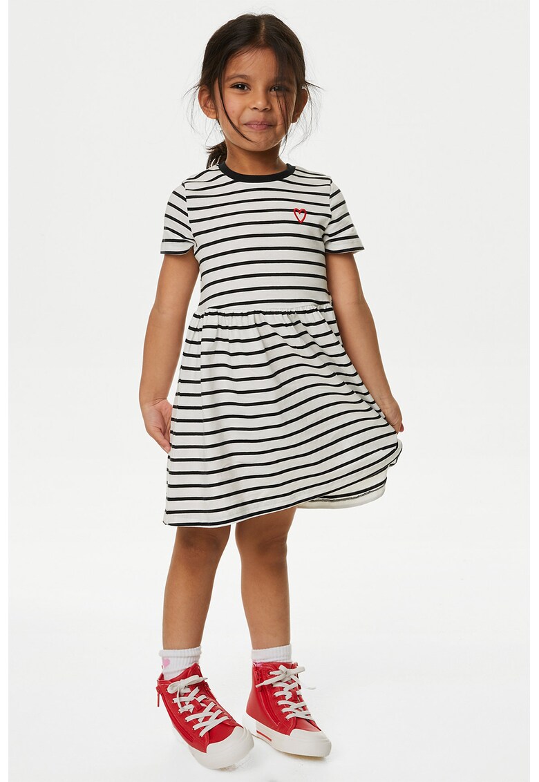Rochie cu imprimeu si model in dungi
