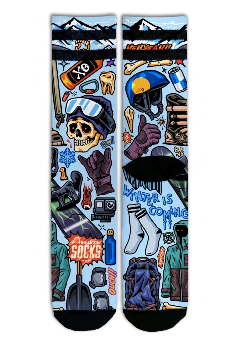 Sosete Coolmax Skateboard Skull de lungime medie