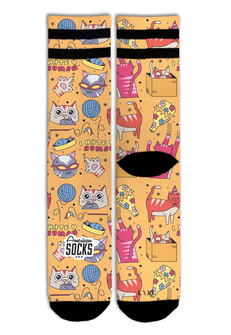 American Socks Sosete lungime medie Coolmax Pisici I Hate Humans