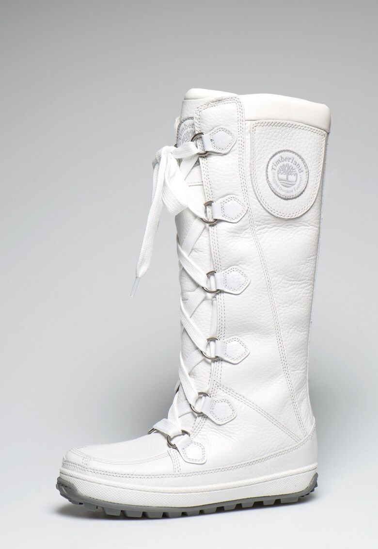 Cizme inalte albe impermeabile din piele Timberland albe