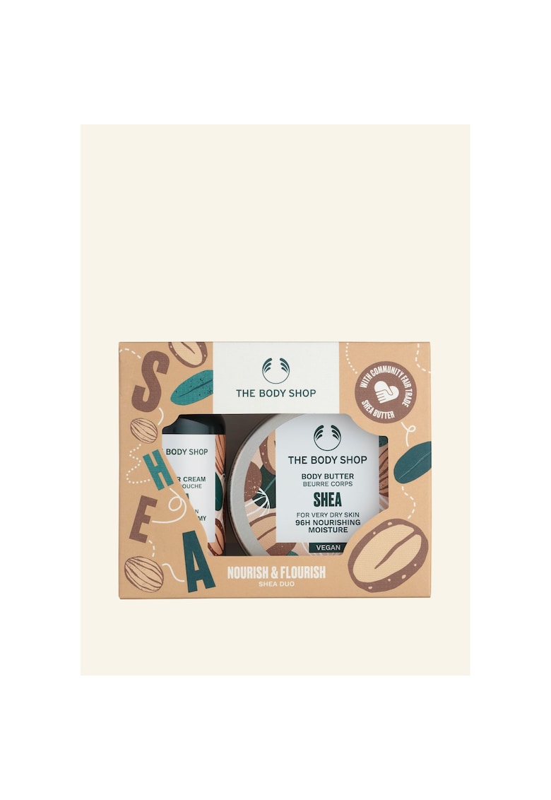 Set Nourish & Flourish Shea Duo Treats Crema pentru dus Shea 60ml+Unt hranitor pentru corp Shea 50ml