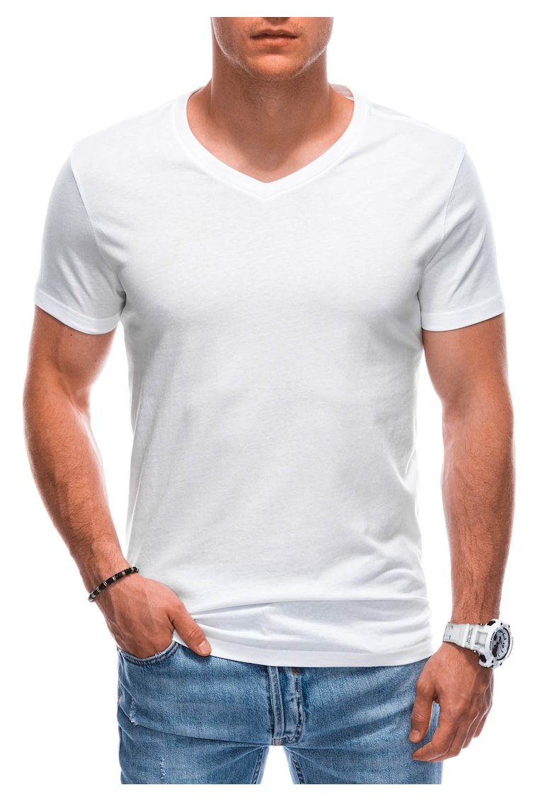 Tricou din bumbac cu decolteu in V