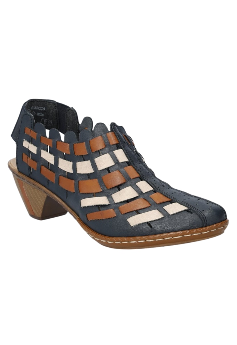 Pantofi casual - dama -  ANTISTRESS - 46778-14 bleumarin - piele naturala - cu toc