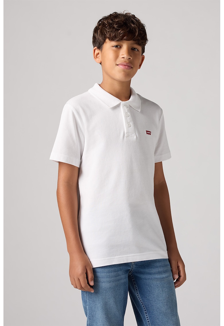 Tricou polo din bumbac pique - Alb optic