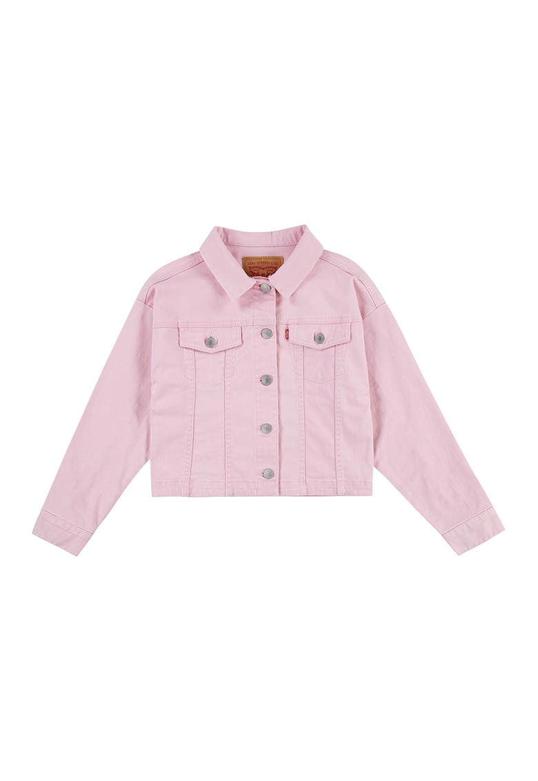 Jacheta de denim cu buzunare aplicate