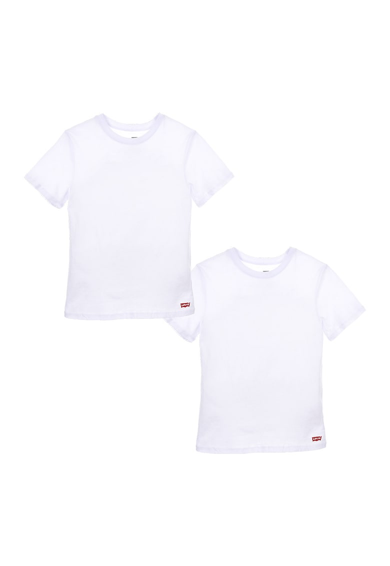 Set de tricouri cu decolteu la baza gatului - 2 piese - Alb