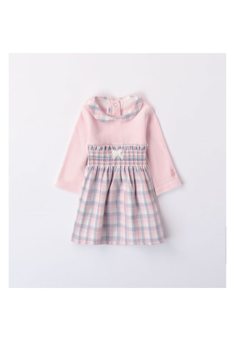 Rochie bicolora pentru bebe fetite - 3.7742TI23 - Alb/Gri/Roz