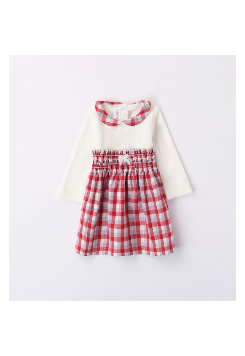 Rochie bicolora pentru bebe fetite - 3.7742TI23 - Rosu/Alb/Gri
