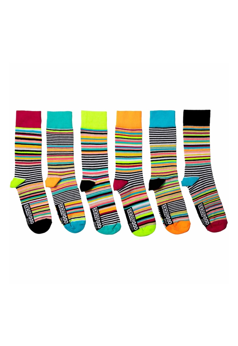 Set de sosete lungi cu imprimeu - 6 piese - Multicolor