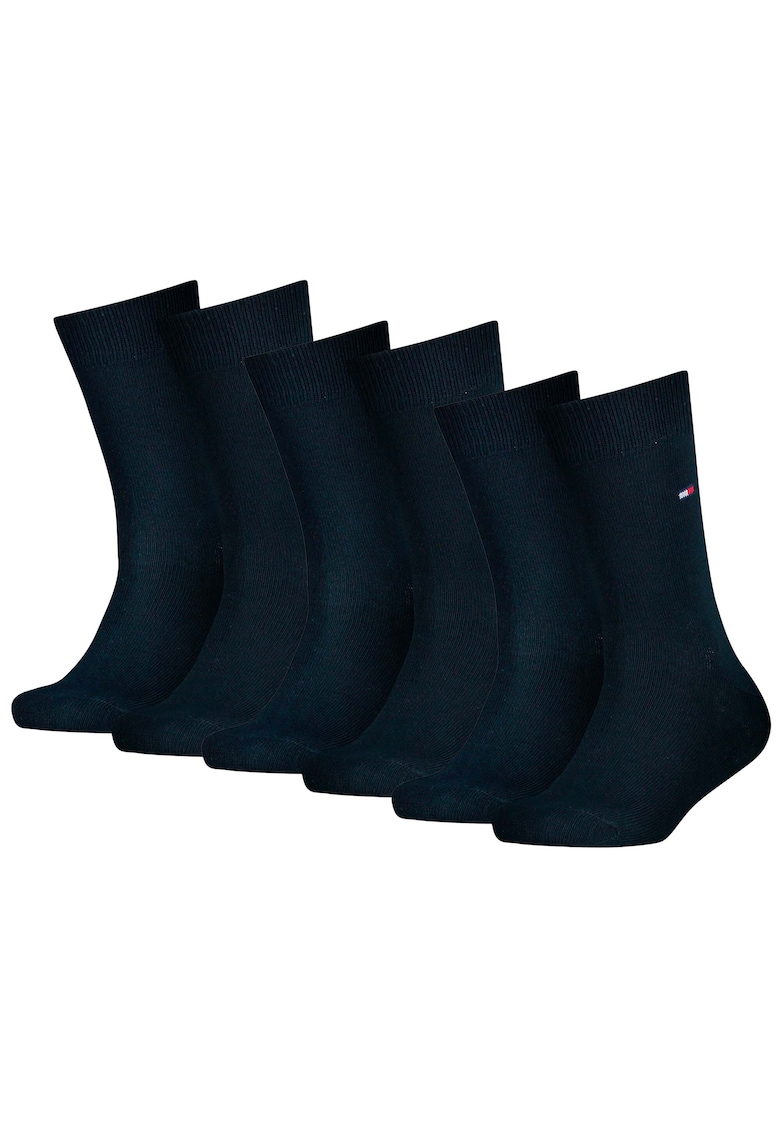 Tommy Hilfiger Set de sosete lungi - 6 perechi - Albastru inchis