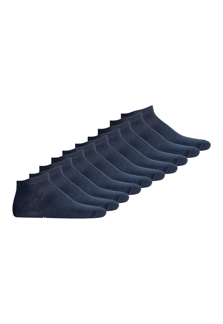 Jack & Jones Set de sosete pana la glezna - din amestec de bumbac Classic StarChevron - 10 perechi - Bleumarin
