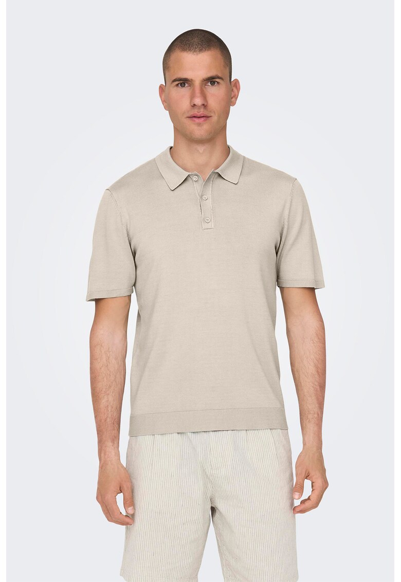 Tricou polo tricotat fin