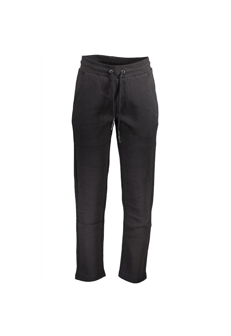 Pantaloni de trening barbati cu buzunare oblice si logo negru