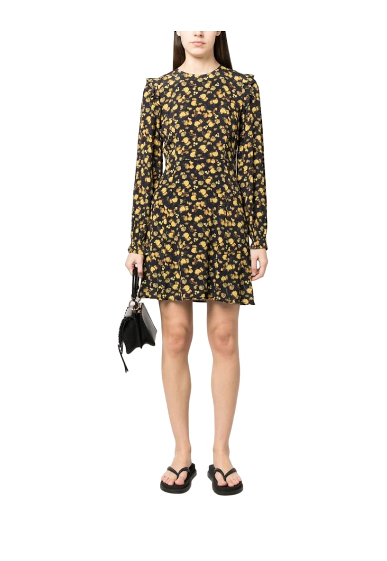 Rochie dama - Vascoza - Galben/Bleumarin