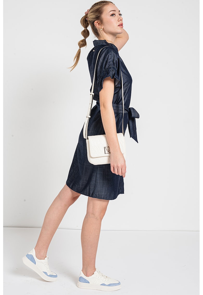 Rochie din lyocell cu cordon in talie