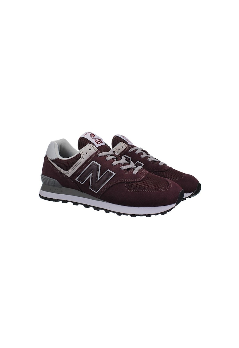 574 Pantofi sport cu insertii de piele intoarsa - Visiniu