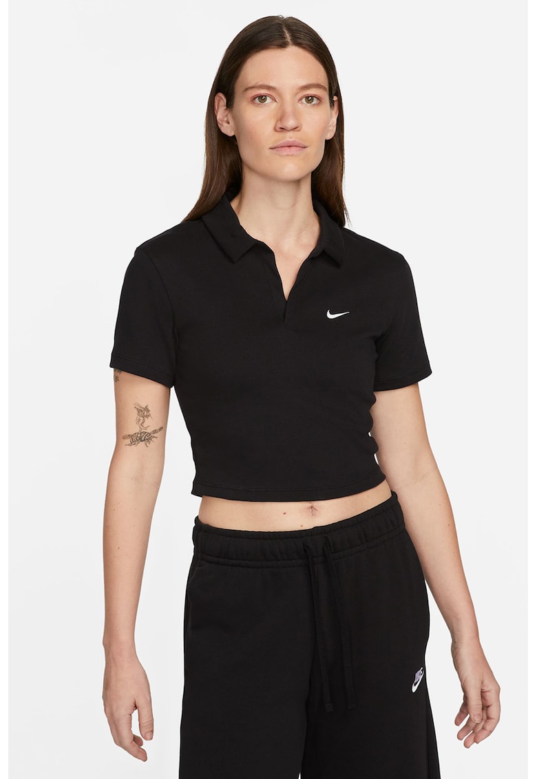 Tricou polo crop Essential