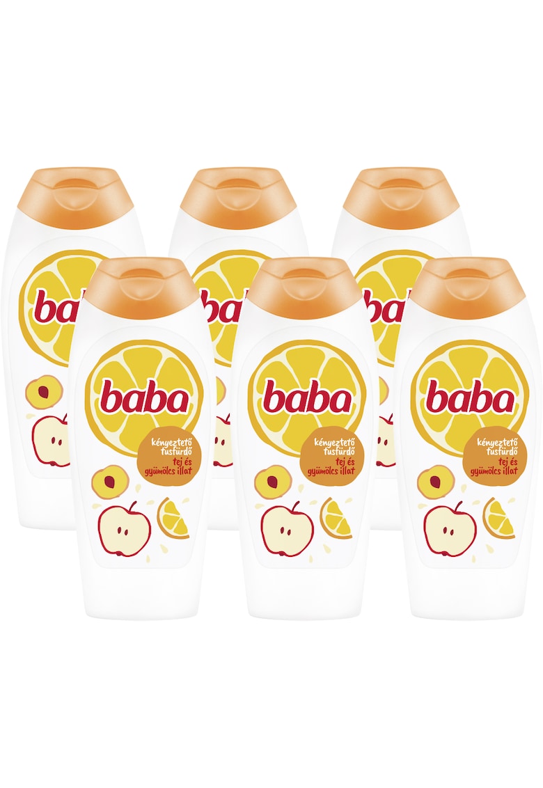 Set 6 geluri de dus cu lapte si fructe pentru bebelusi - 6x400 ml