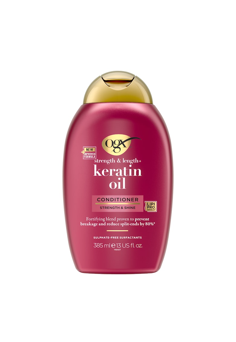 Balsam de par cu keratina si ulei de argan OGX Keratin Oil - intareste parul deteriorat si ii ofera stralucire - cu surfactanti fara sulfati - 385 ml