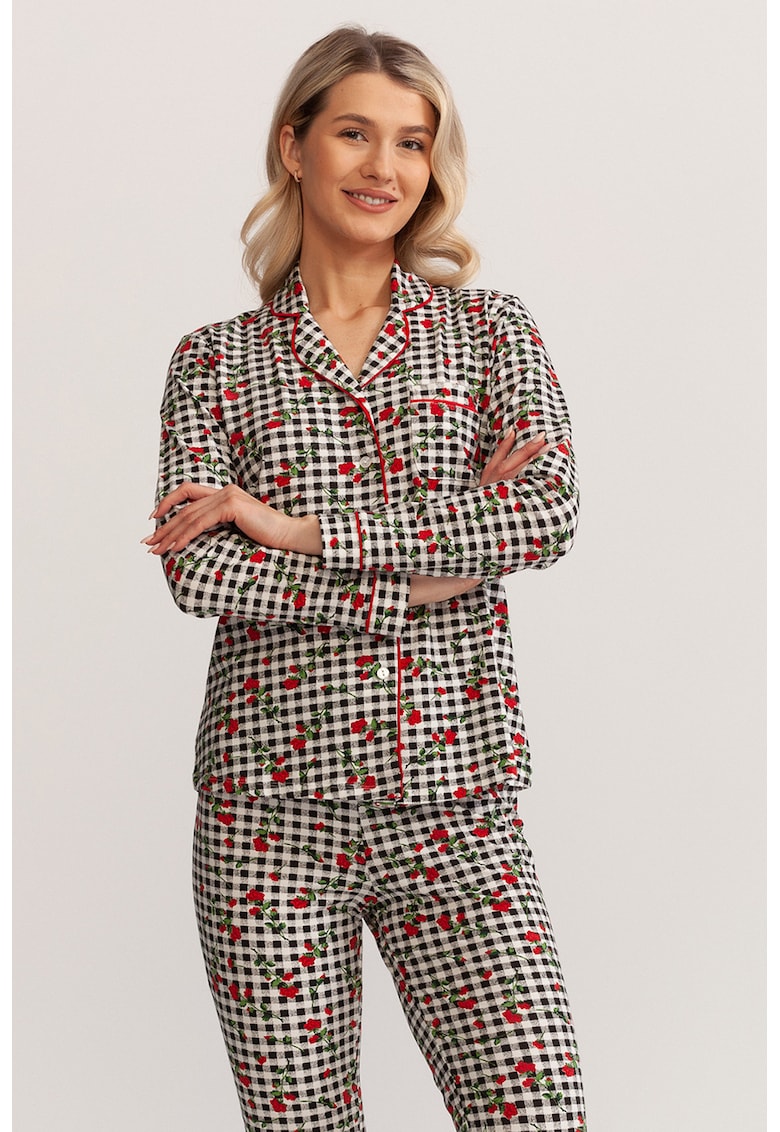 Pijama lunga din amestec de bumbac Lisa