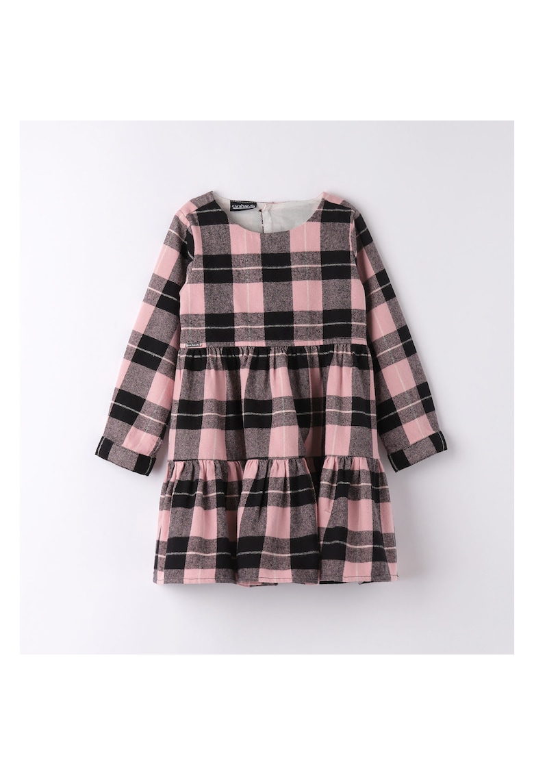 Rochie in carouri pentru fetite - 0.7226 - Roz/Negru