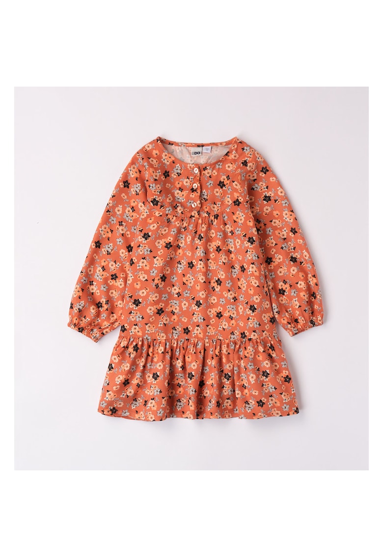 Rochie cu imprimeu floral pentru fetite - 4.7561 - Portocaliu