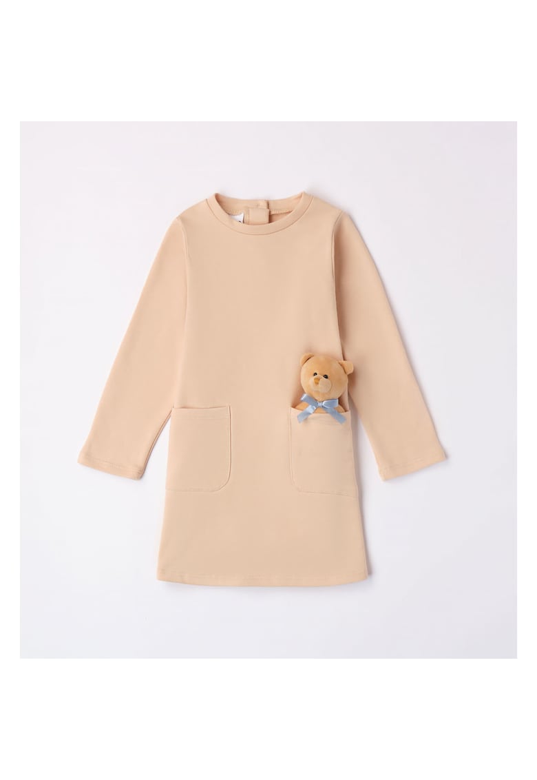 Rochie cu ursulet pentru fetite - 4.7639 - Bej