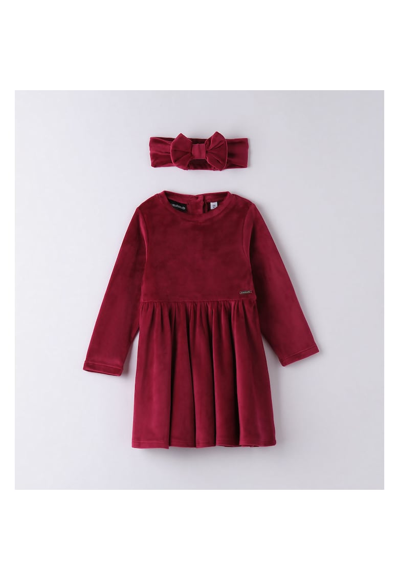 Rochie din catifea pentru fetite - 0.7361 - Visiniu