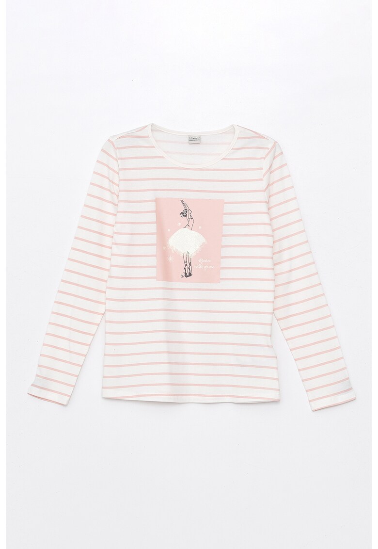 Bluza din amestec de bumbac cu imprimeu