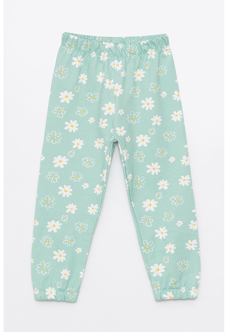 Pantaloni de trening din bumbac cu imprimeu floral