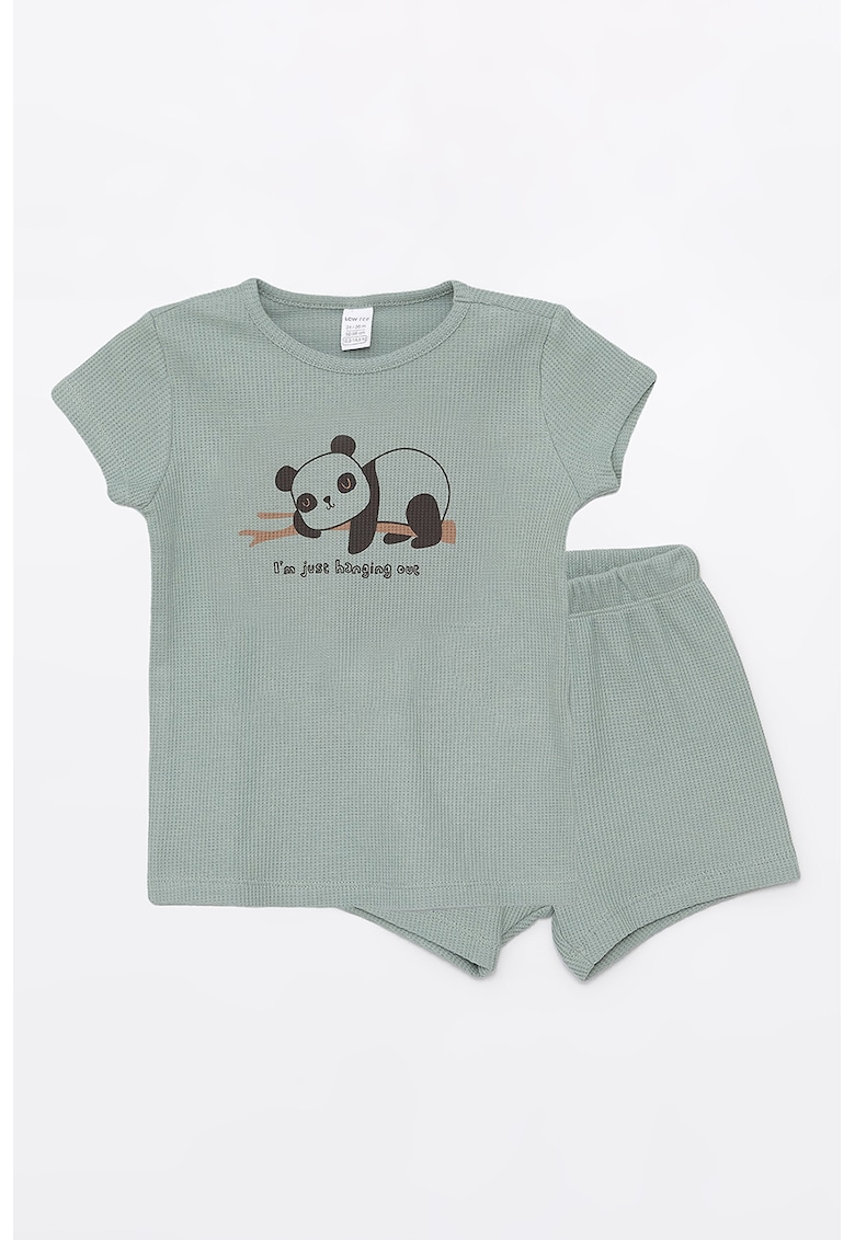 Pijama scurta cu imprimeu panda
