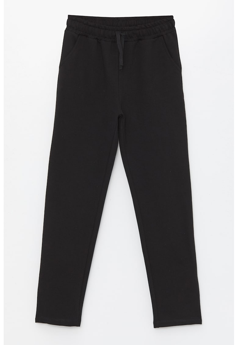 Pantaloni de trening din amestec de bumbac cu snur ajustabil in talie