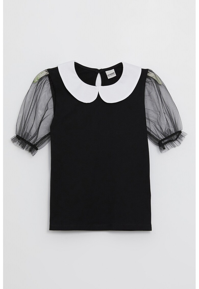Bluza cu maneci bufante si guler Peter Pan