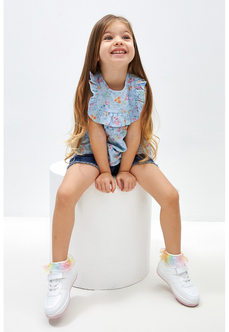 Bluza fara maneci cu imprimeu floral