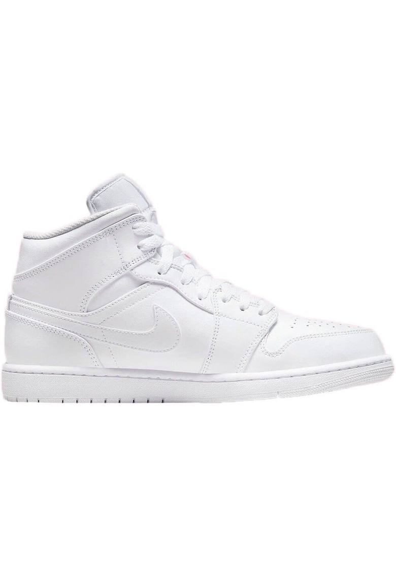 Pantofi sport pentru barbati AIR JORDAN Mid 1 - 40.5 - alb - piele naturala - Talpa din cauciuc cu sistem de amortizare Air - model 554724-136 - Alb