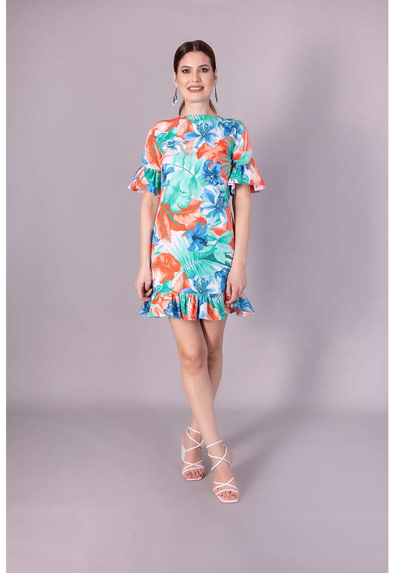 Rochie mini cu imprimeu tropical