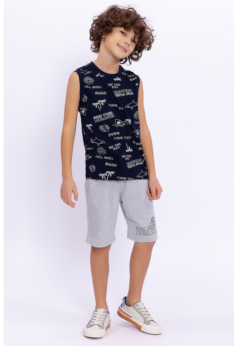 Set de top cu imprimeu si bermude - 2 piese