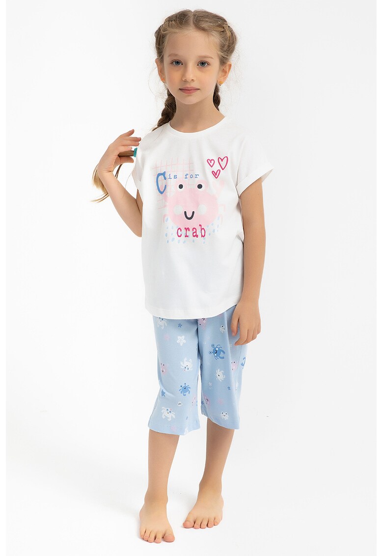 Pijama de bumbac cu imprimeu