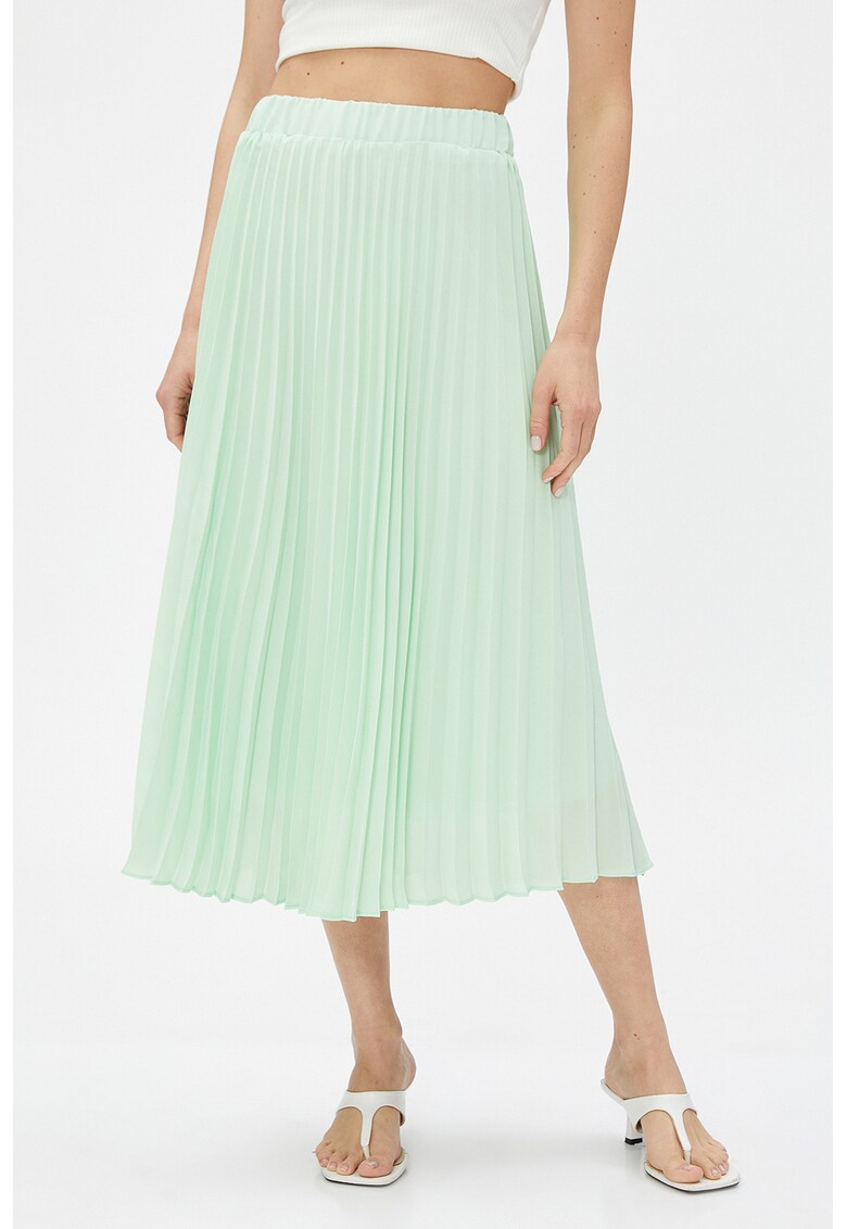 Fusta midi din sifon plisat