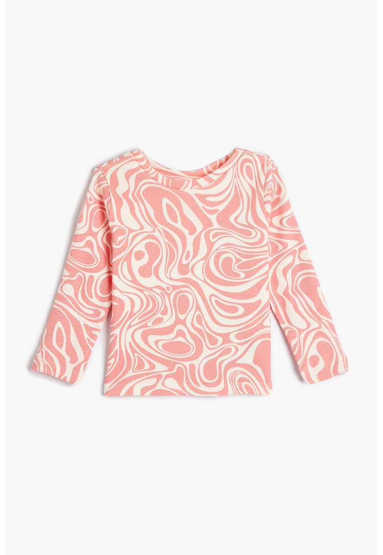 Bluza striata cu model abstract