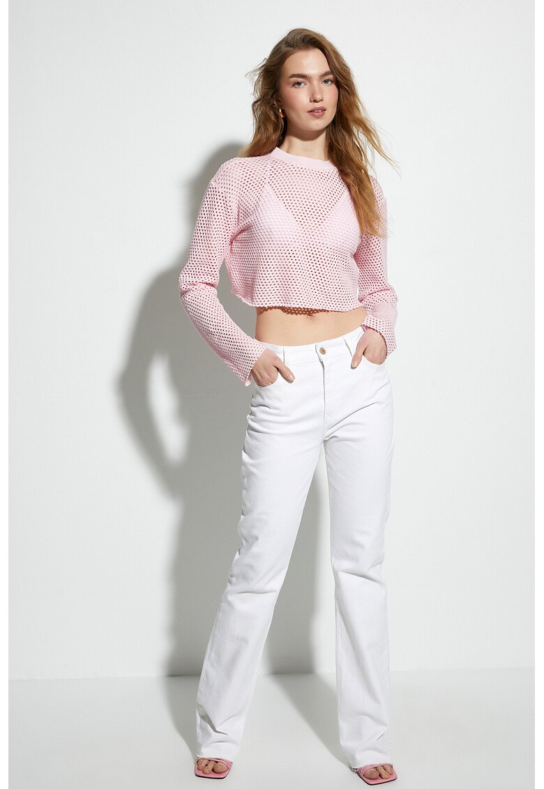 Bluza crop lejera cu perforatii