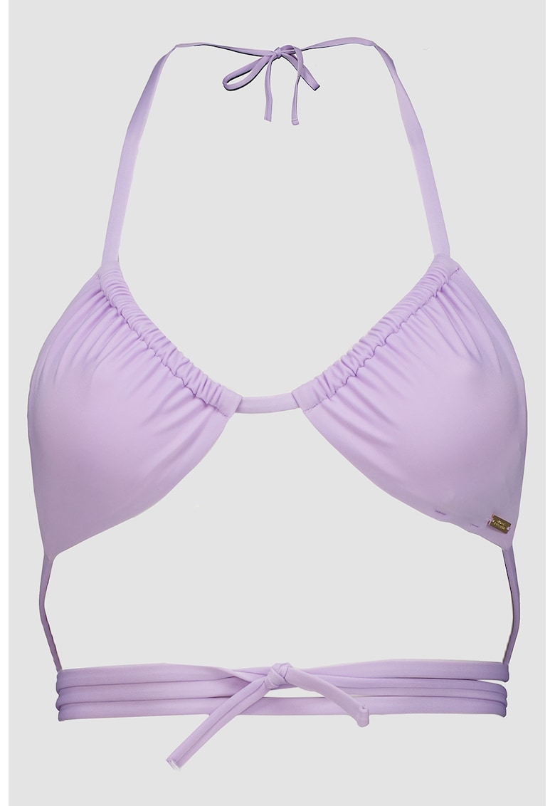 Sutien de baie triunghiular cu sitreturi petrecute