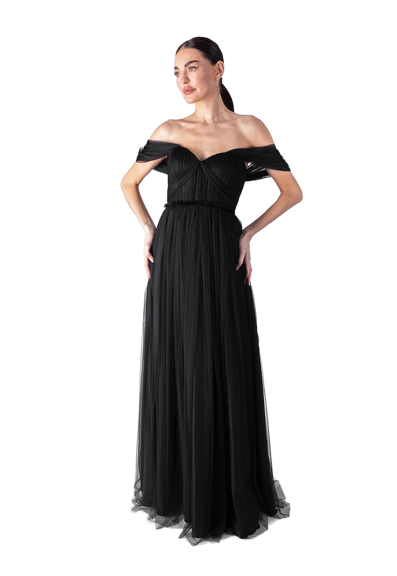Rochie maxi cu decolteu pe umeri Rochie maxi cu decolteu pe umeri