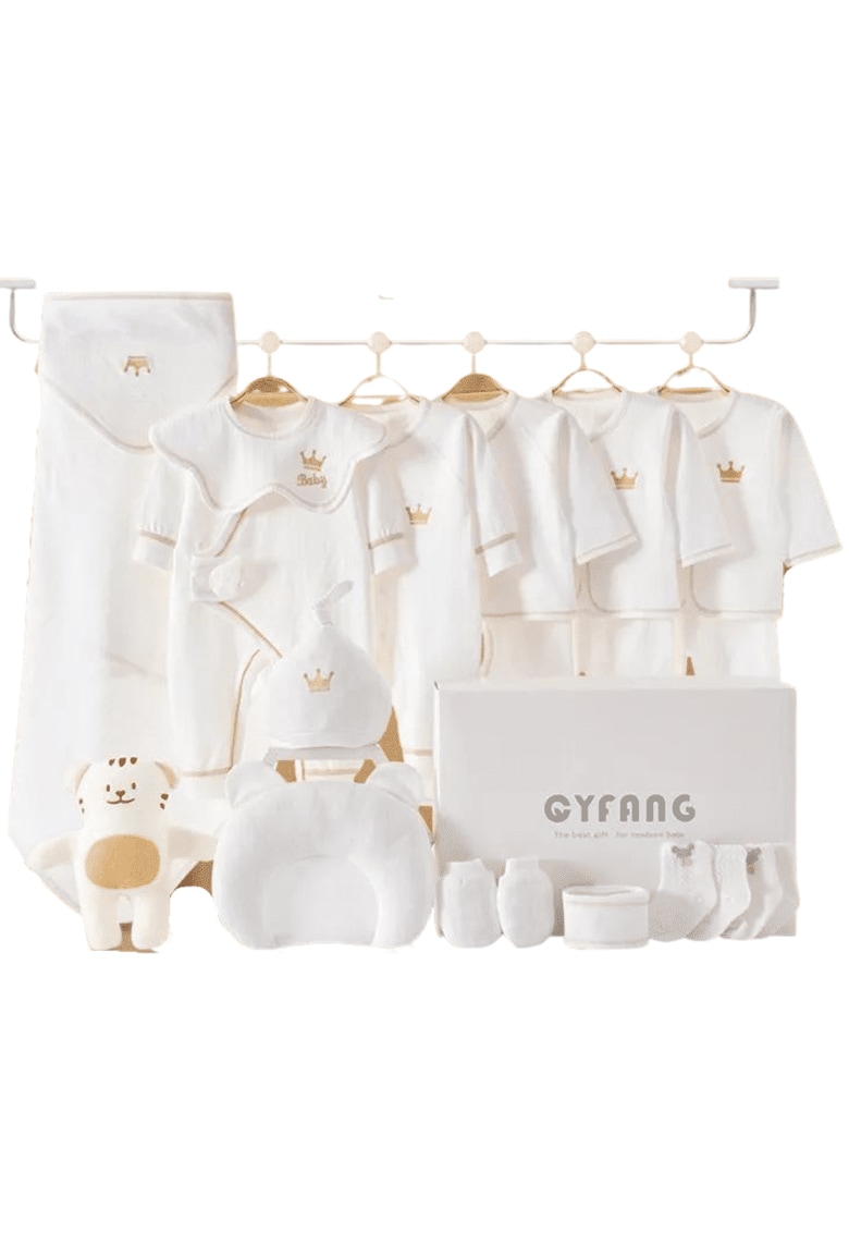 Hainute Cadou Bebe Set 18 Piese Crown - Alb