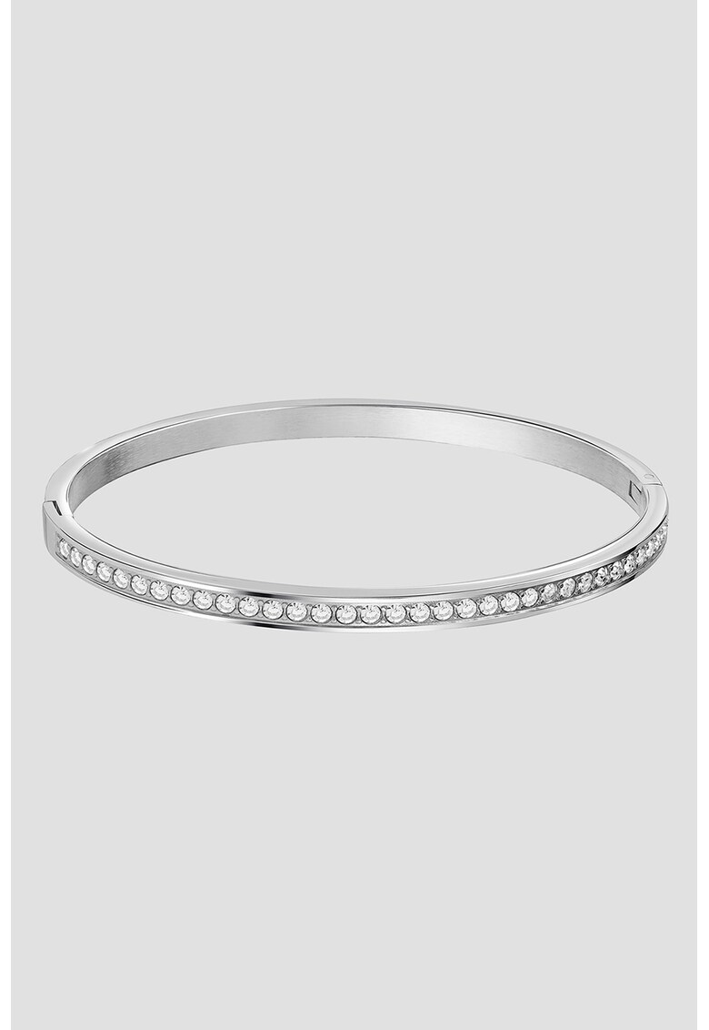 Bratara rigida din otel inoxidabil decorata cu cristale