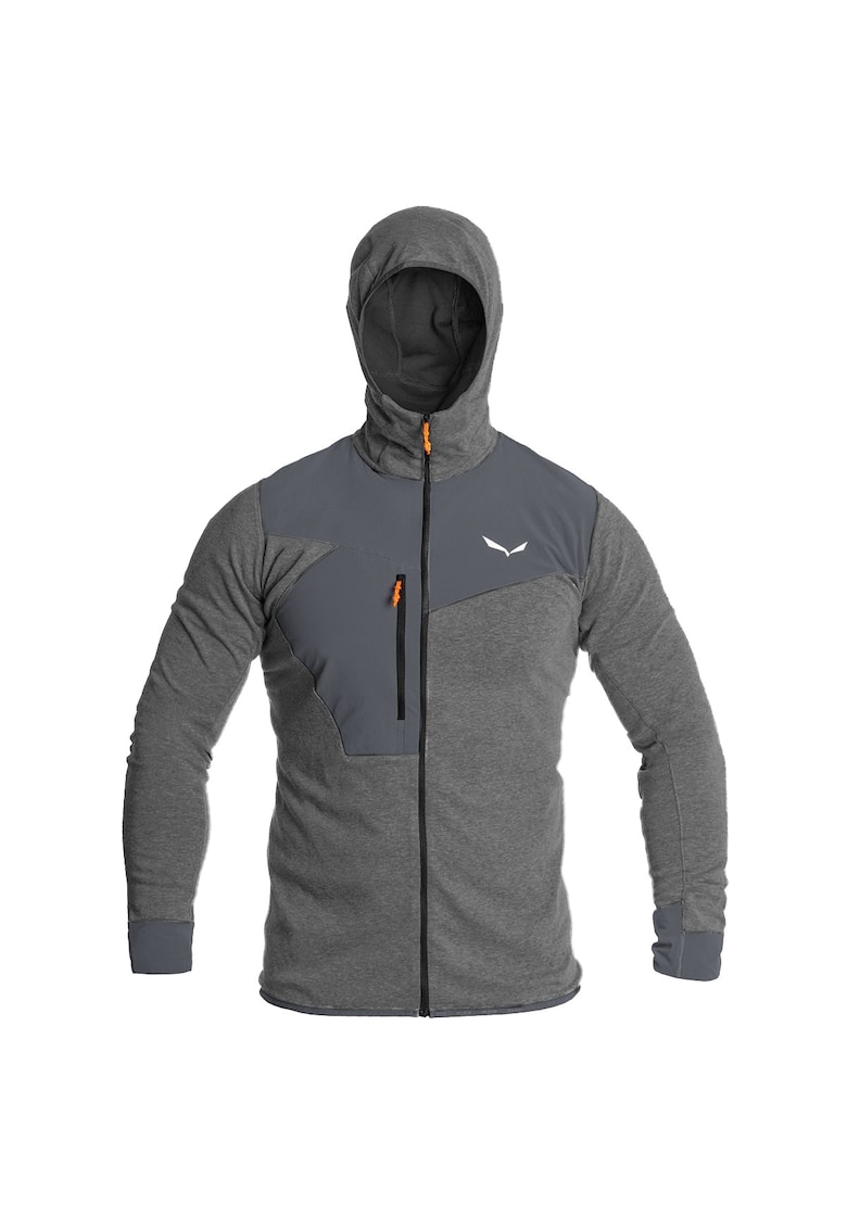 Hanorac cu fermoar Puez 2 - negru melanj - material hibrid - marimea