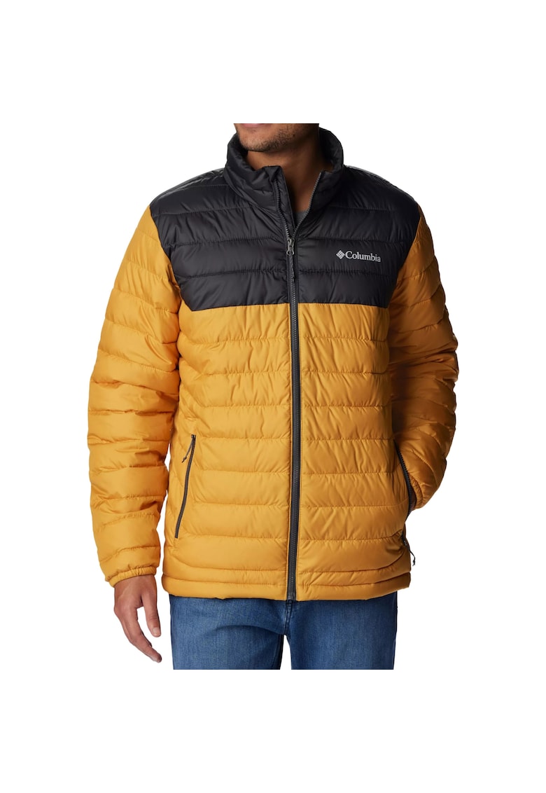 Geaca matlasata barbati -  Poliester - Rezistent la vant - Galben/Negru Geaca matlasata barbati -  Poliester - Rezistent la vant - Galben/Negru