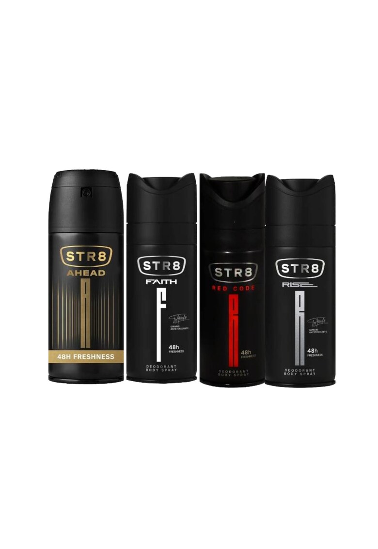 Set 4 X Deodorante Spray Anti-Perspirant  Variety 150ml - 1x Ahead - 1x Rise - 1x Red Code - 1x Faith - Refreshing Fragrance - Long Lasting Protection - Quick-drying Formula - 48hrs